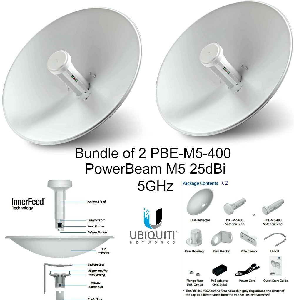 صحن هوائي Ubiquiti airMAX PowerBeam M5 400 (PBE-M5-400) - الصورة 2