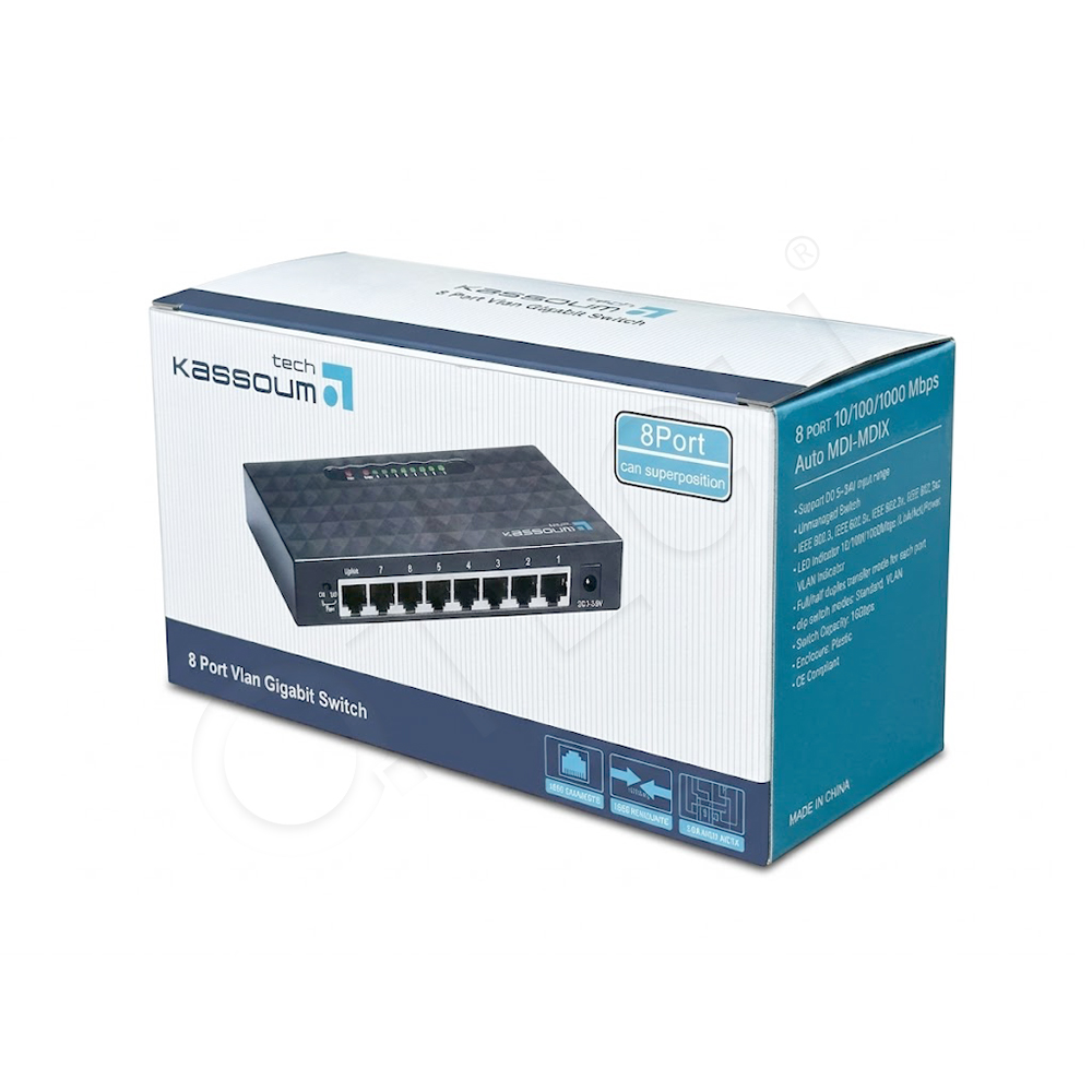 سويتش شبكة 8 منافذ Gigabit 10/100/1000 Mbps – Kassoum Tech - الصورة 3