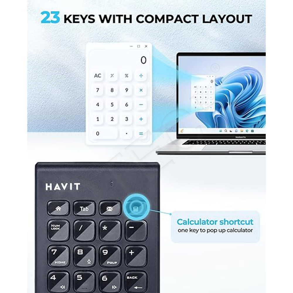 آلة حاسبة مكتبية احترافية HAVIT HAVIT-KB223 Desktop Computer Calculator - الصورة 2