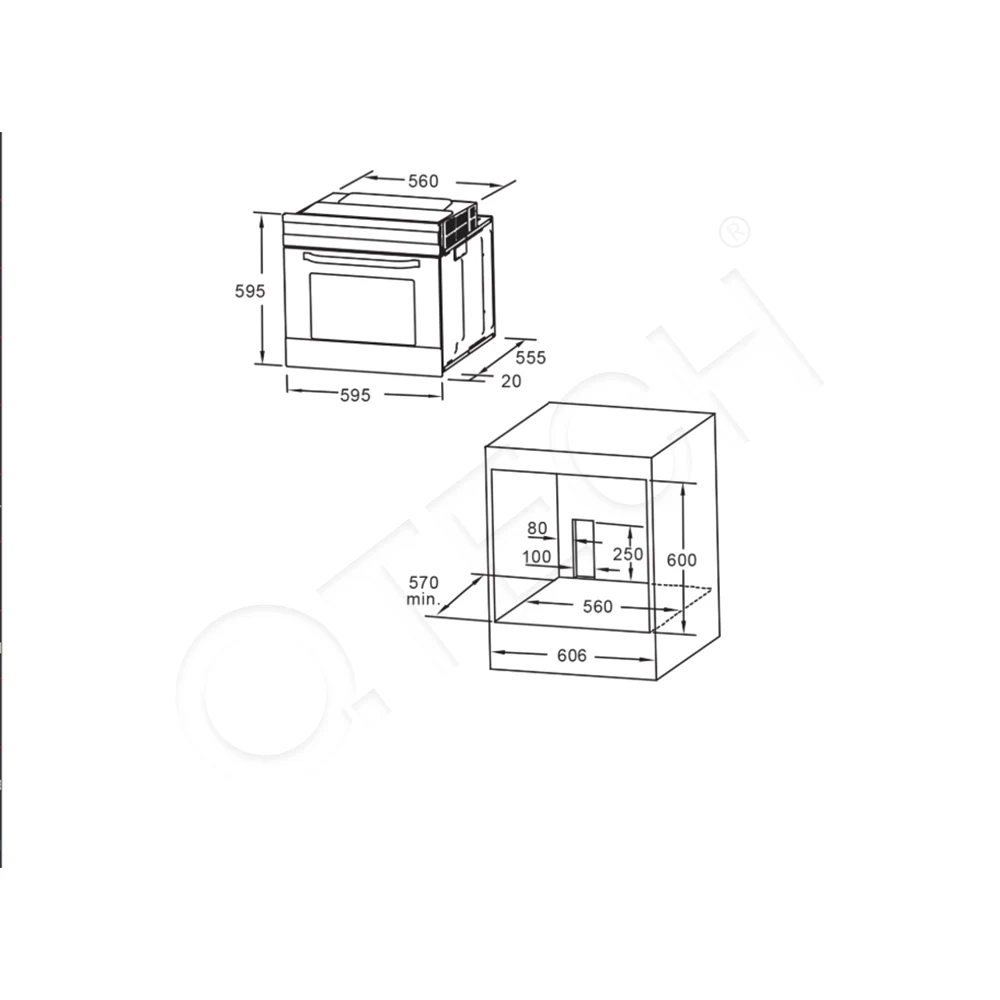 فرن غاز ZOGOR BGZ60X – سعة 65 لتر – ستانلس ستيل – Rotisserie - الصورة 2
